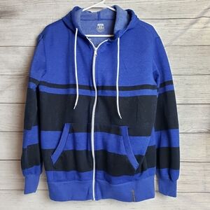 Route 66 Full‎ Zip Men's Hoodie Periwinkle Black Medium